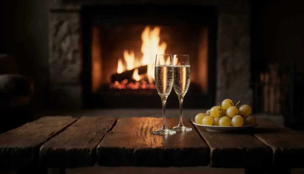 Uvas y cava como símbolo de cierre de año y nuevo comienzo